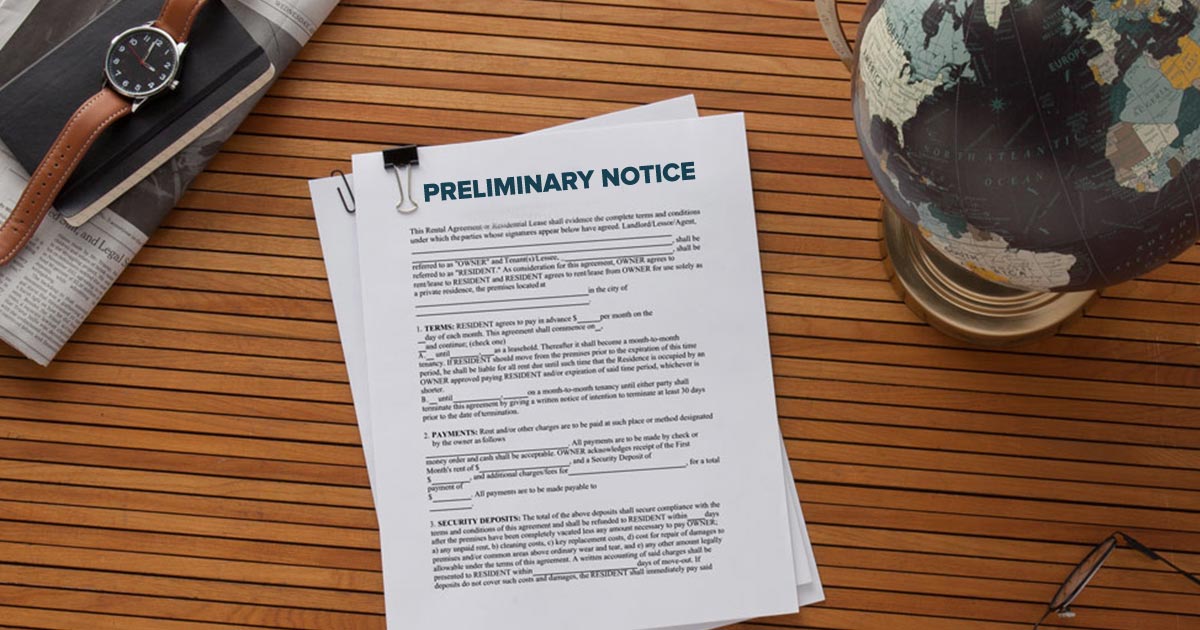 preliminary notices in construction